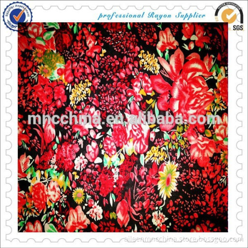 100%rayon printed challis fabric for clothing
